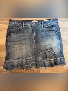 🔥 HOT DEAL Jessica Simpson Blue Denim Ruffle Hem Mini Skirt LIKE NEW 🥰SO CUTE!